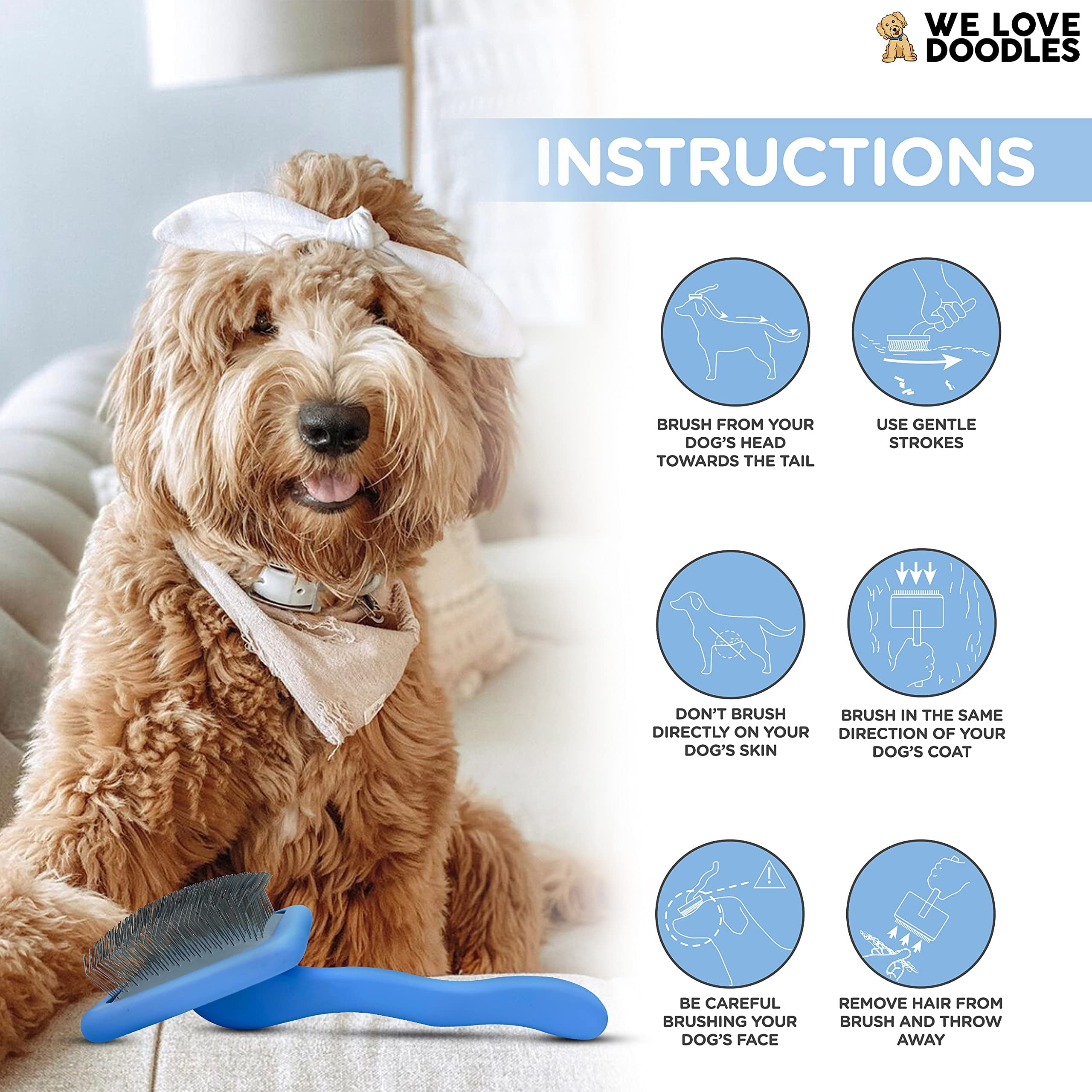 Poodle Dog Slicker Brush for Grooming Doodles