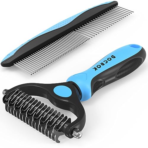 Blue Poodle Grooming Brush and Comb Bundle