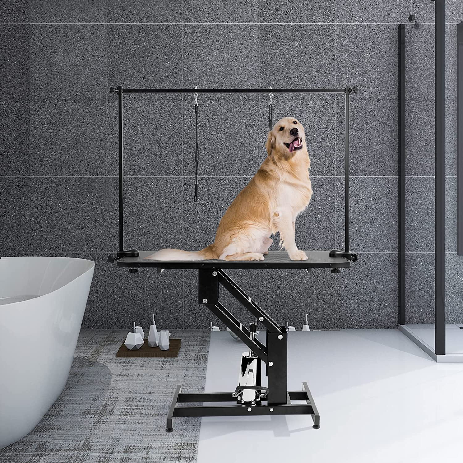 43" Adjustable Hydraulic Grooming Table for Poodle Dogs