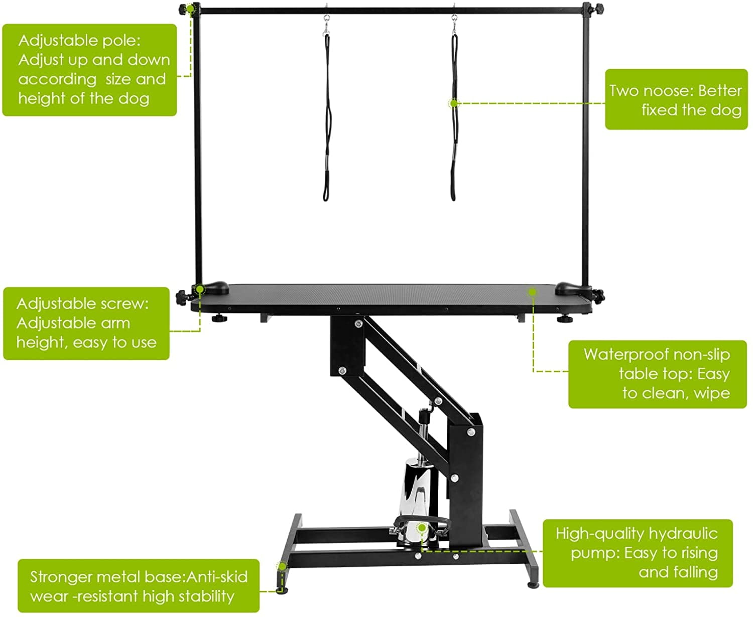 43" Adjustable Hydraulic Grooming Table for Poodle Dogs