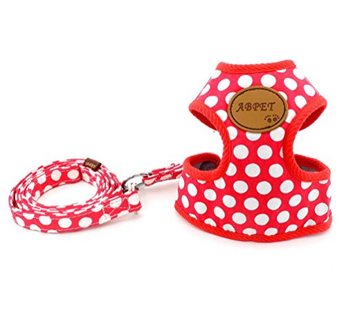 SELMAI Poodle Dog Harness Set, Polka Dot/Camo