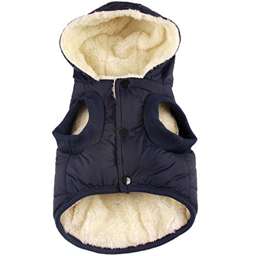 Vecomfy Hooded Winter Dog Hoodie, Blue, Extra Warm