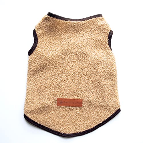 Khaki Fleece Poodle Sweater Vest for Winter Weather