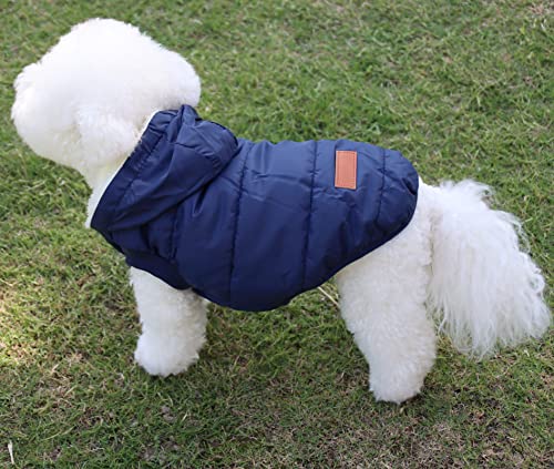 Vecomfy Hooded Winter Dog Hoodie, Blue, Extra Warm