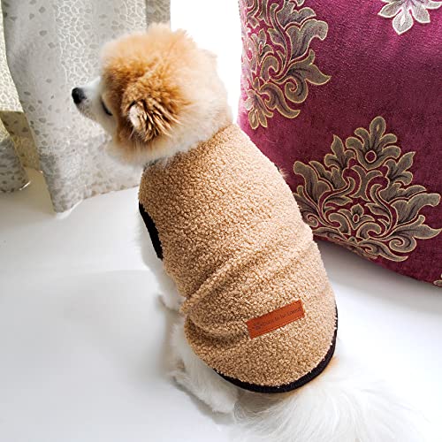 Khaki Fleece Poodle Sweater Vest for Winter Weather