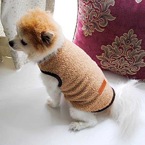 Khaki Fleece Poodle Sweater Vest for Winter Weather