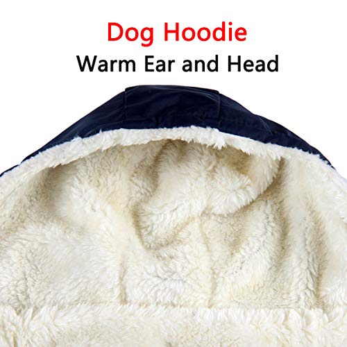 Vecomfy Hooded Winter Dog Hoodie, Blue, Extra Warm