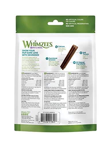 WHIMZEES Puppy Dental Chews, Long Lasting, Grain-Free, Freshens Breath