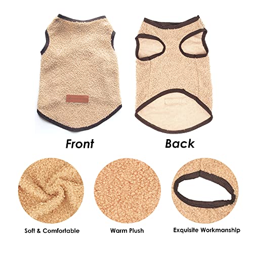 Khaki Fleece Poodle Sweater Vest for Winter Weather