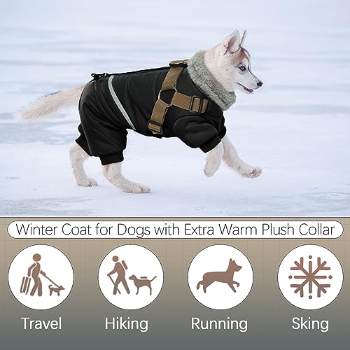 Black Poodle Dog Winter Jacket Warm Coat Weatherproof