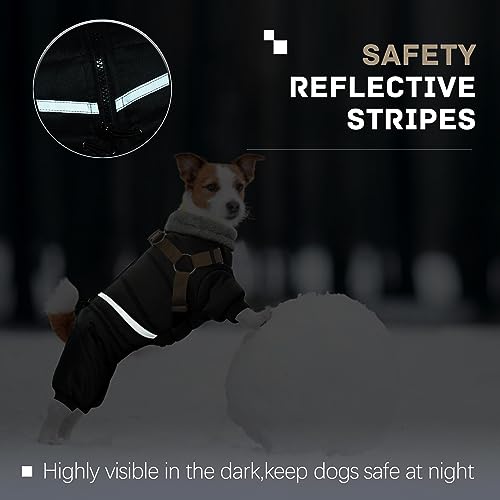 Black Poodle Dog Winter Jacket Warm Coat Weatherproof