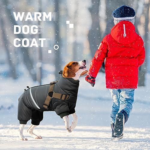 Black Poodle Dog Winter Jacket Warm Coat Weatherproof
