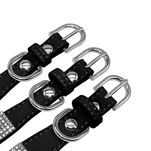 Sparkling Rhinestone Poodle Collar - Blue, XS