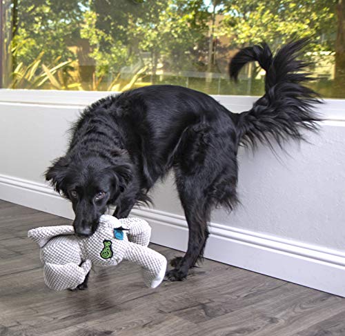 Poodle-friendly goDog Checkers Elephant - Gray, Large