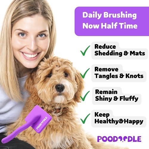Poodle Brush: Long Pin Wood Dog Brush for Doodles