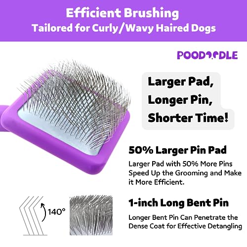 Poodle Brush: Long Pin Wood Dog Brush for Doodles