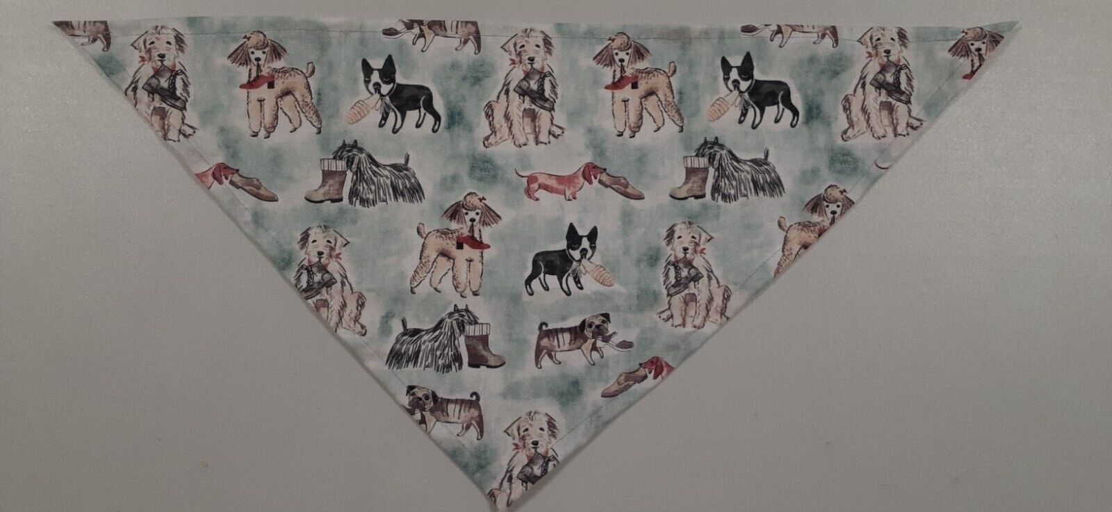 Poodle Dog Bandana/Scarf - Tie On, Shoes - Green