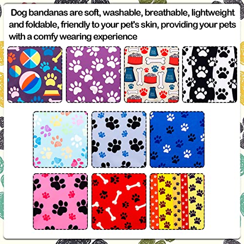 100PCS Small Dog Bandana Pack - Summer Paw Prints
