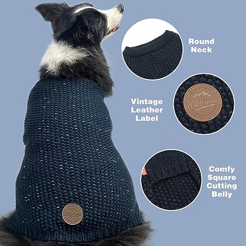 Reflective Poodle Dog Sweater for Large Dogs, Navyblue