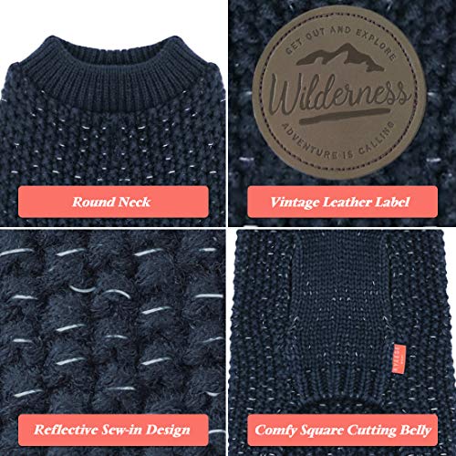 Reflective Poodle Dog Sweater for Large Dogs, Navyblue