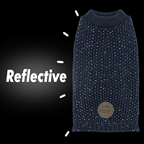 Reflective Poodle Dog Sweater for Large Dogs, Navyblue