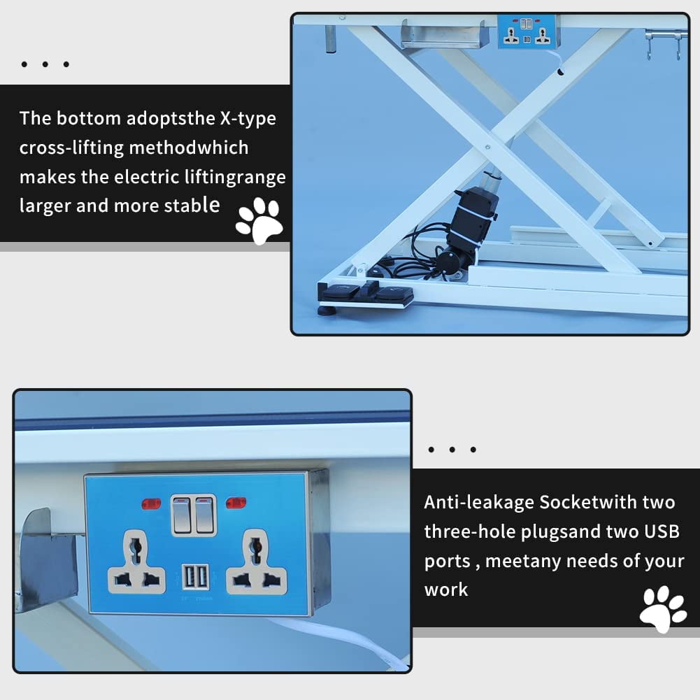 Heavy Duty Electric Poodle Grooming Table with Hydraulic Adjustments
