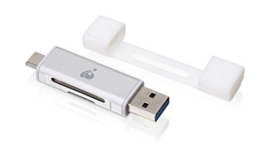 IOGEAR USB-C 2-in-1 SD Card Reader - w/USB Type A - SDXC - SDHC - SD - MMC - RS-