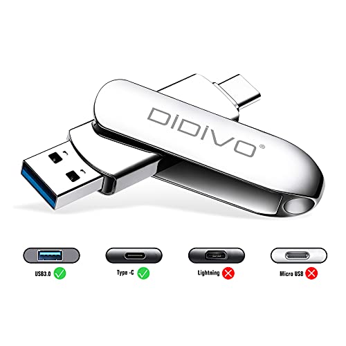 DIDIVO 128GB USB-C Dual OTG Flash Drive