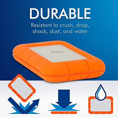 LaCie Rugged 4TB USB-C Portable Hard Drive
