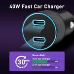 MatauMahi 40W Dual-Port USB-C Car Charger