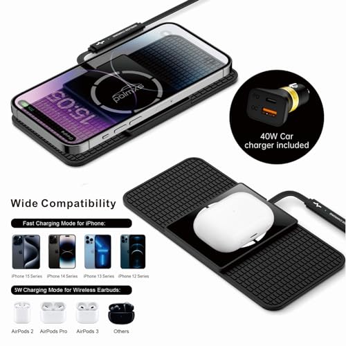 MagSafe Auto Wireless Charger with 40W Adapter
