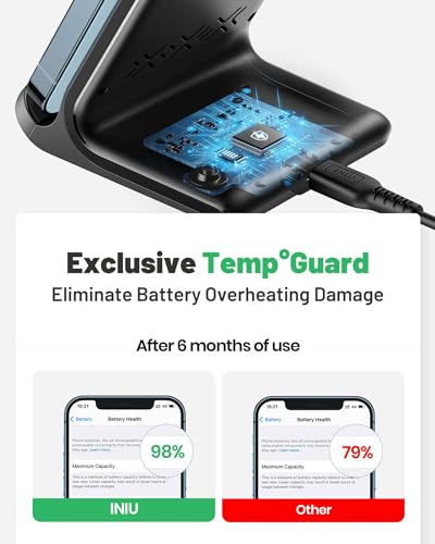 INIU 15W Fast Qi Wireless Charging Stand + Cable
