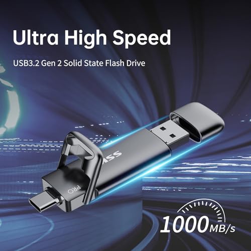 SSK 512GB Dual USB-C SSD - 1000MB/s Speed