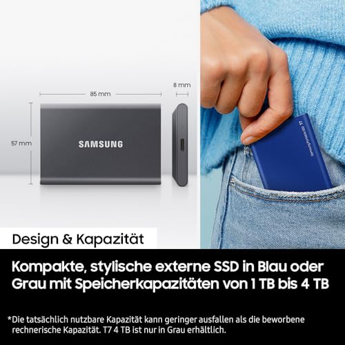 Samsung T7 1TB Portable SSD - Titan Gray