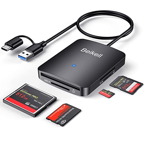 Beikell 4-in-1 USB & USB-C Card Reader