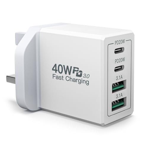 40W 4-Port USB-C Fast Charger for Devices