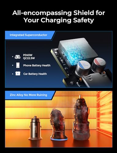 AINOPE 54W USB C Car Charger with Cable