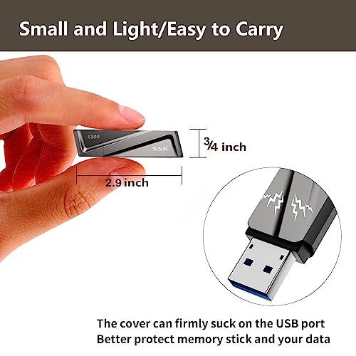 SSK 128GB USB-C SSD with Adapter and Fast Speed