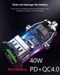 40W Fast USB-C Car Charger with Dual Ports