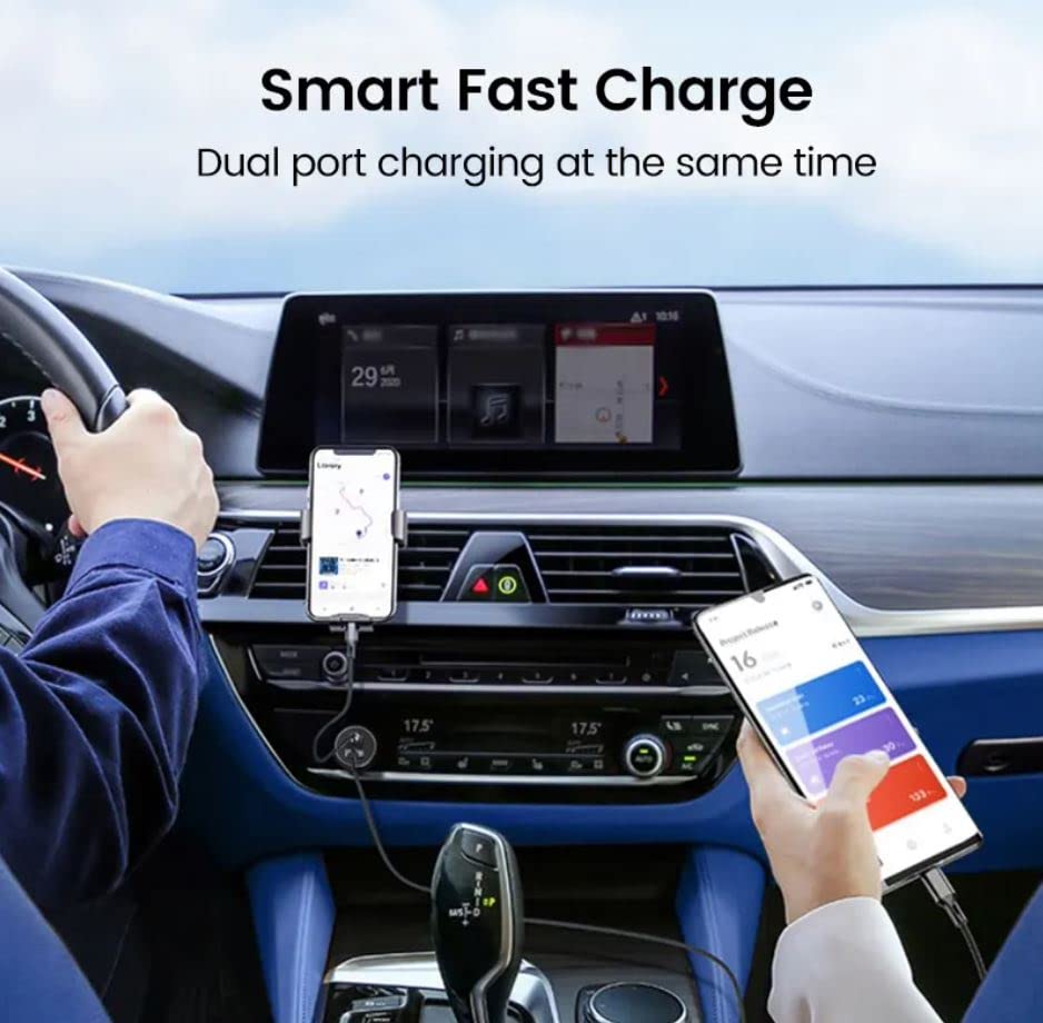 40W Fast USB-C Car Charger with Dual Ports