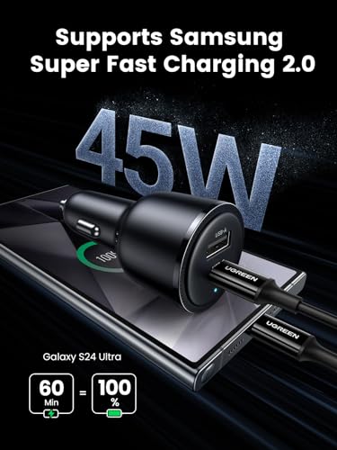 UGREEN 63W USB-C Car Charger for Phones & Laptops