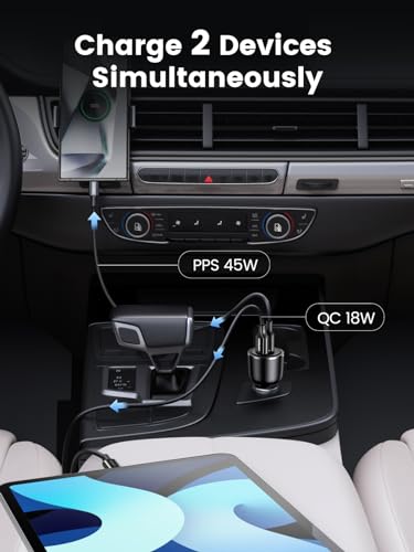 UGREEN 63W USB-C Car Charger for Phones & Laptops