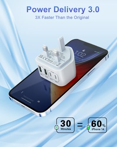 40W 4-Port USB-C Fast Charger Plug