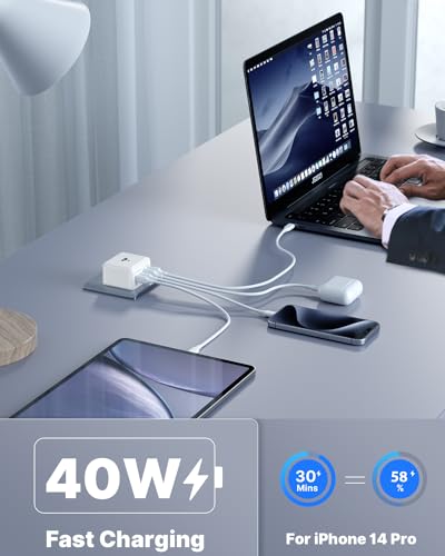 Aioneus 40W 4-Port USB-C Fast Charger Plug