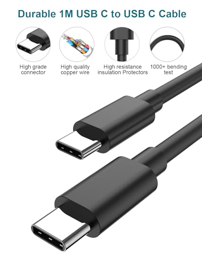 90W 3-Port USB-C Car Charger with Cable