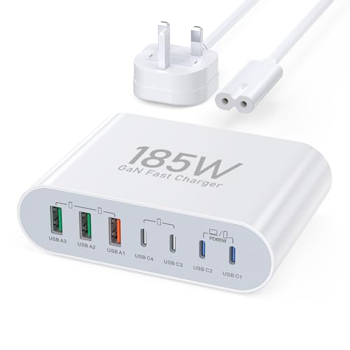 185W 7-Port USB-C Charging Station for Devices
