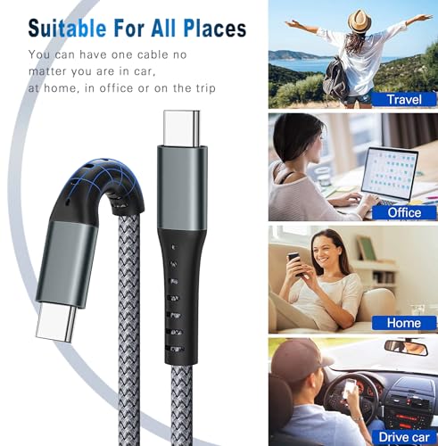 3-Pack 1M Nylon Braided USB-C Fast Charging Cable