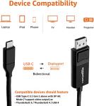 USB-C to DisplayPort Cable, 0.9m, Black