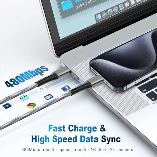 3-Pack 1M Nylon Braided USB-C Fast Charging Cable