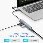 2-In-1 USB-C Hub with Ethernet and USB Ports
